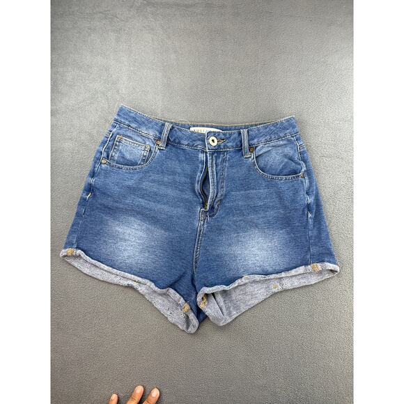 Bullhead Denim Pacsun‎ Juniors Denim Jean Shorts Distressed Dark Wash Size 5 - Picture 1 of 7